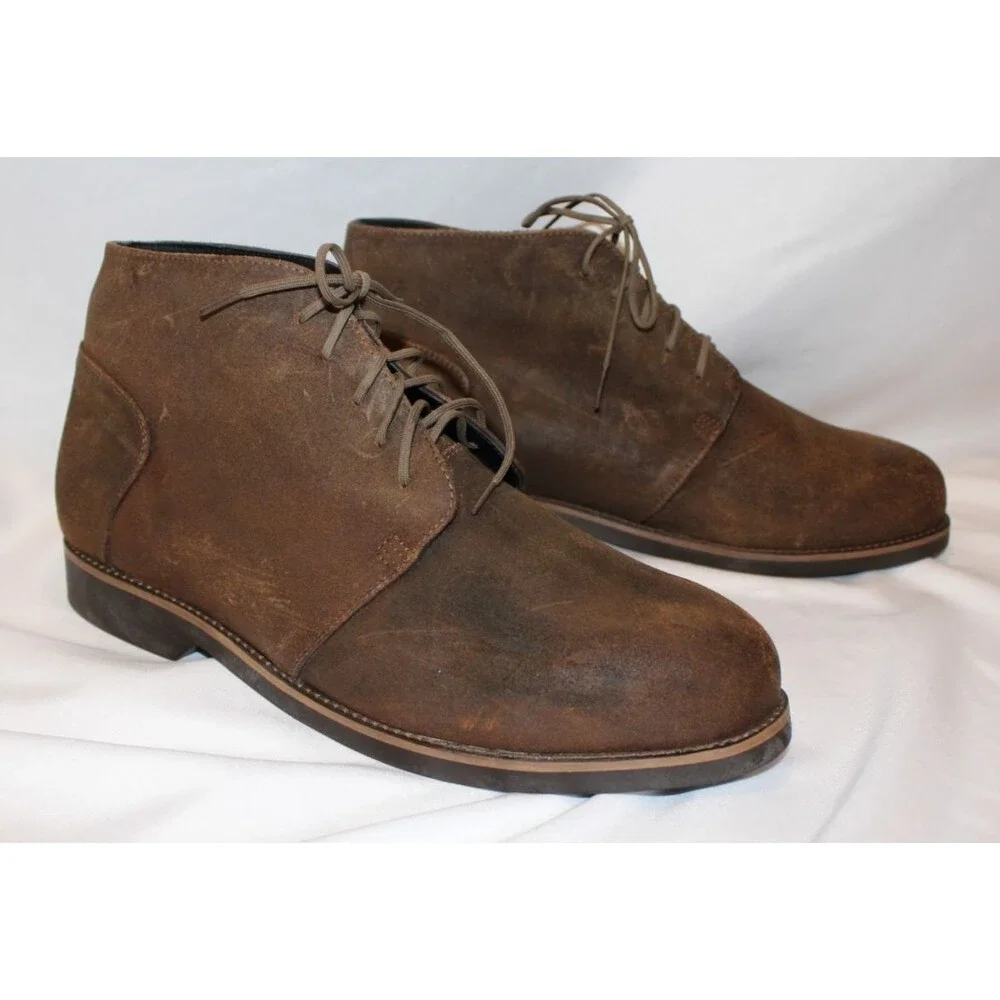 NISOLO MEN'S DAYTRIPPER CHUKKA LEATHER BOOTS WAXED BROWN SZ 10 NIB‎